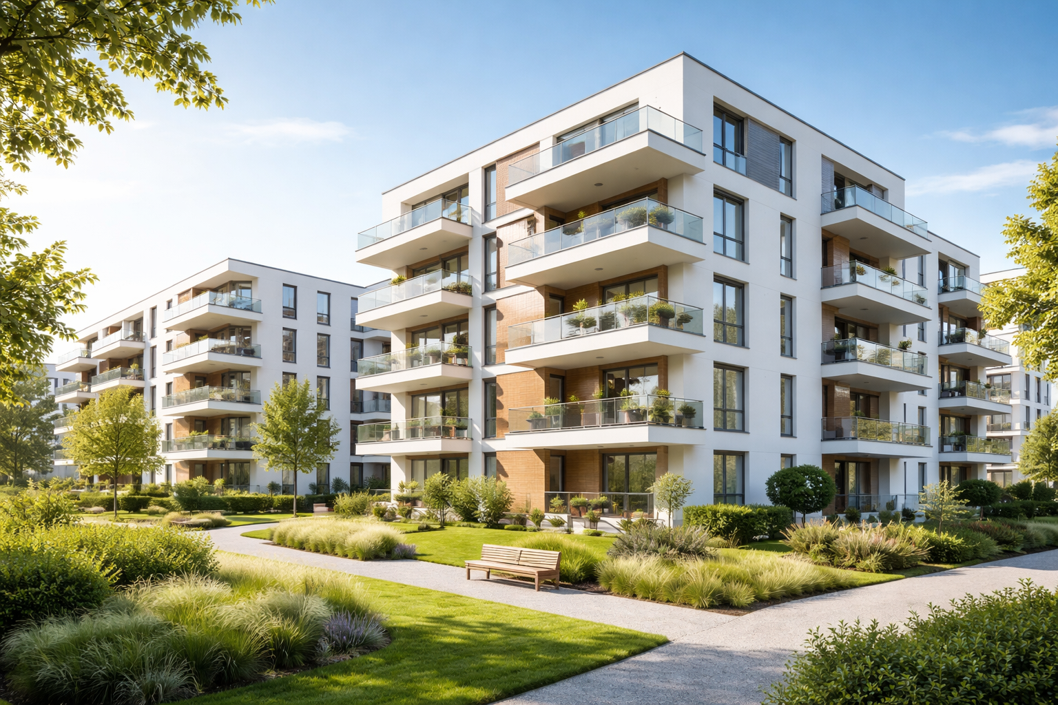 Moderne Wohnanlage als Symbolbild für WEG-Recht